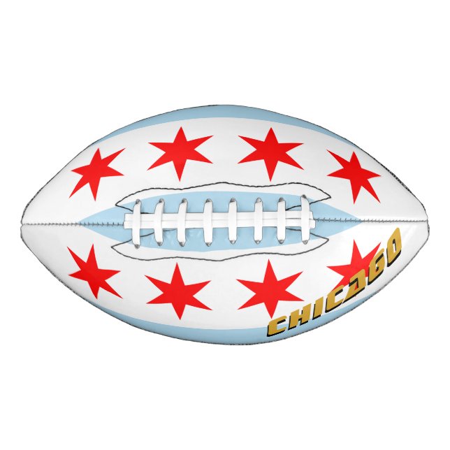 Balón De Fútbol Americano Fútbol americano con Bandera de Chicago/Illinois U (Anverso)
