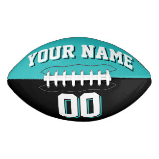 Balón De Fútbol Americano Fútbol Americano Personalizado Turquesa Y Negro BI