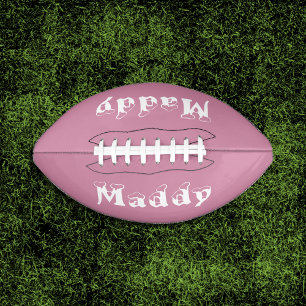 Balón De Fútbol Americano Fútbol chica personalizado rosa y marrón