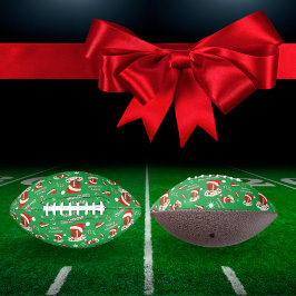 Balón De Fútbol Americano Fútbol de Navidad con patrón de comida ligera 
