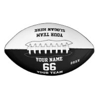 Fútbol negro personalizado con nombre, número, equ