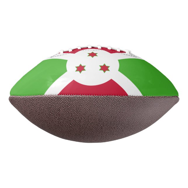 Balón De Fútbol Americano Fútbol patrioamericano con bandera de Burundi (Girado 270)