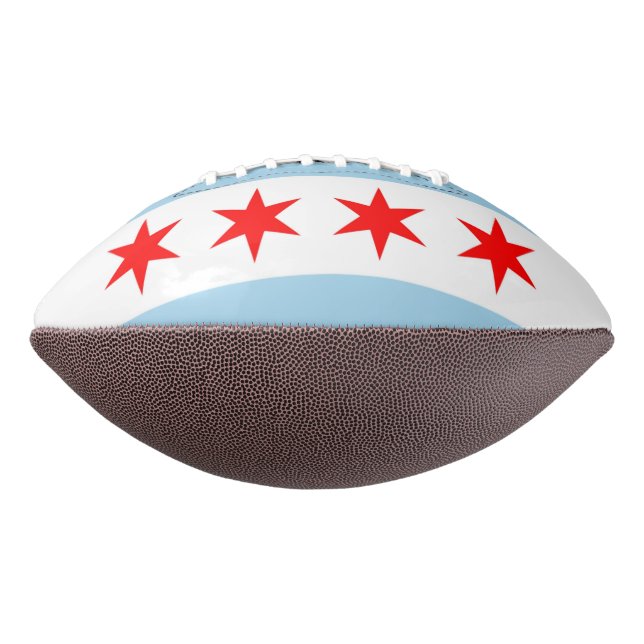 Balón De Fútbol Americano Fútbol patrioamericano con bandera de Chicago (Girado 270)