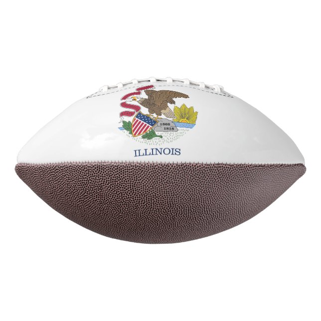 Balón De Fútbol Americano Fútbol patrioamericano con bandera de Illinois (Girado 270)