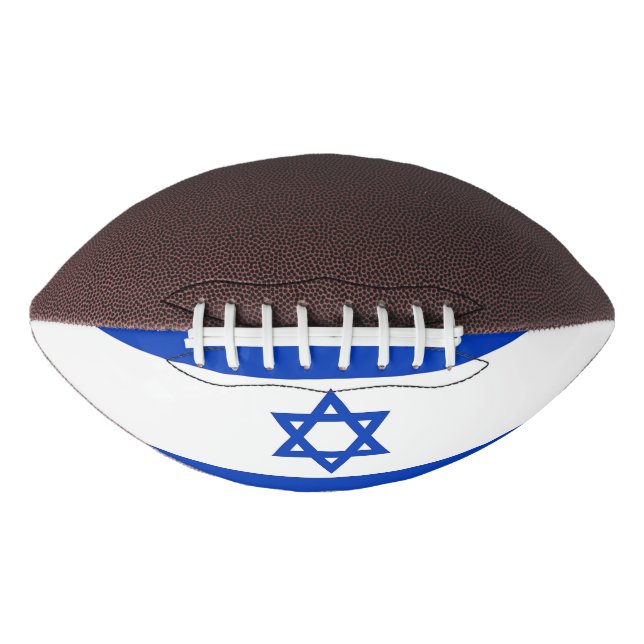 Balón De Fútbol Americano Fútbol patrioamericano con bandera de Israel (Anverso)
