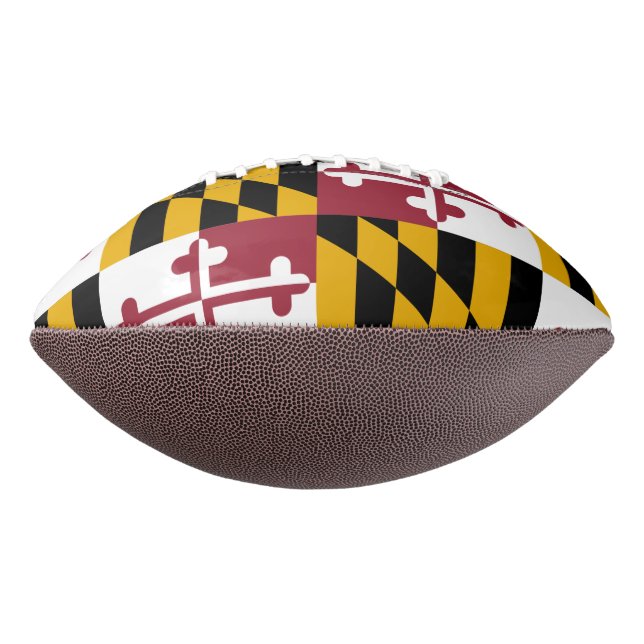 Balón De Fútbol Americano Fútbol patrioamericano con bandera de Maryland (Girado 270)