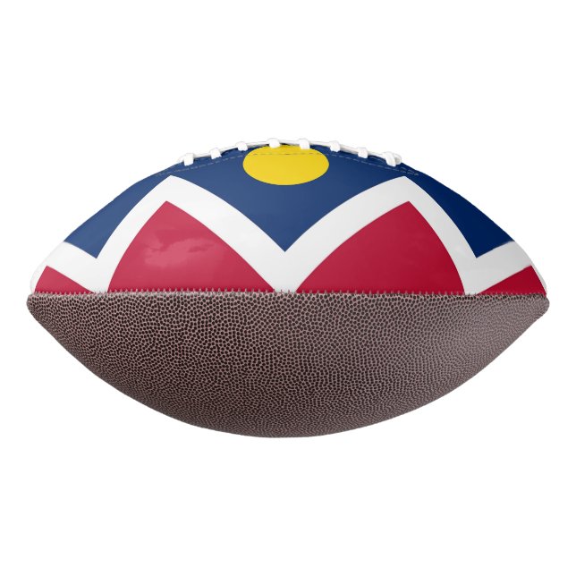 Balón De Fútbol Americano Fútbol patriotico americano con bandera de Denver (Girado 270)