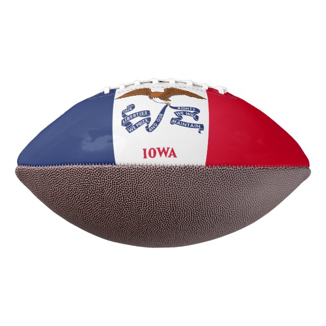 Balón De Fútbol Americano Fútbol patriotico americano con bandera Iowa (Girado 270)