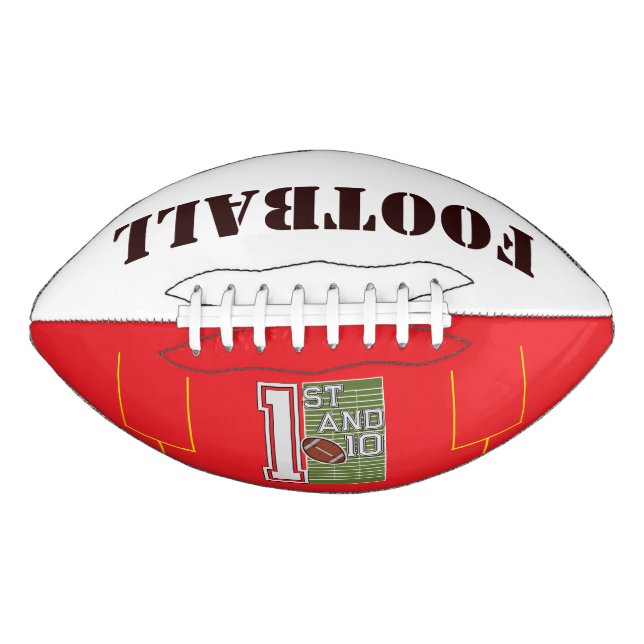 Balón De Fútbol Americano Fútbol personalizado 1.ª y 10 (Anverso)