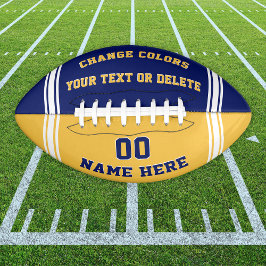Balón De Fútbol Americano Fútbol personalizado azul y oro o tu color