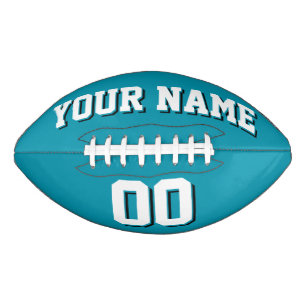 Balón De Fútbol Americano Fútbol Personalizado BLANCO Y NEGRO verde azulado