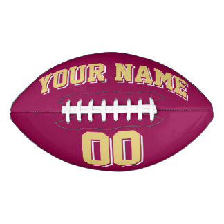 Balón De Fútbol Americano Fútbol Personalizado BURGUNDY OLD Y BLANCO