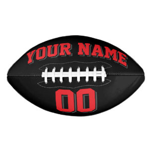 Balón De Fútbol Americano Fútbol Personalizado GRIS Y ROJO NEGRO