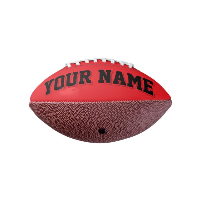 Balón De Fútbol Americano Fútbol Personalizado Mini ROJO Y NEGRO (Girado 270)