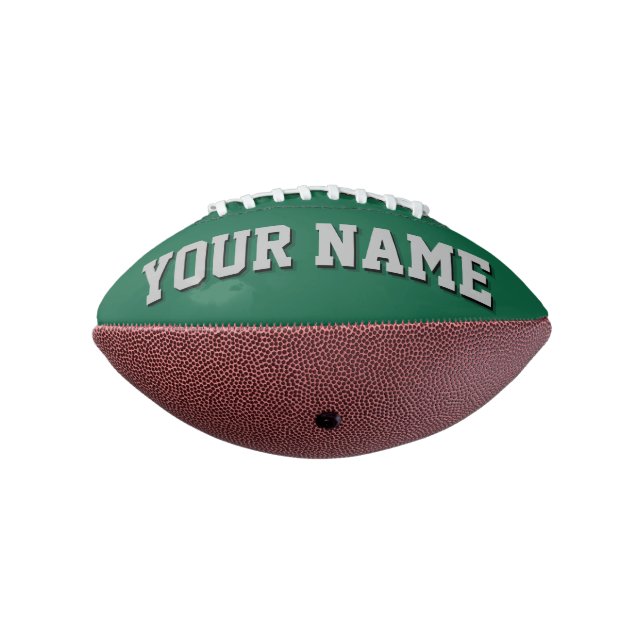 Balón De Fútbol Americano Fútbol Personalizado Mini VERDE Y GRIS PLATA (Girado 270)