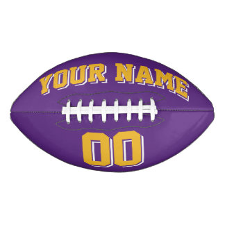 Balón De Fútbol Americano Fútbol Personalizado PURPLE GOLD Y WHITE