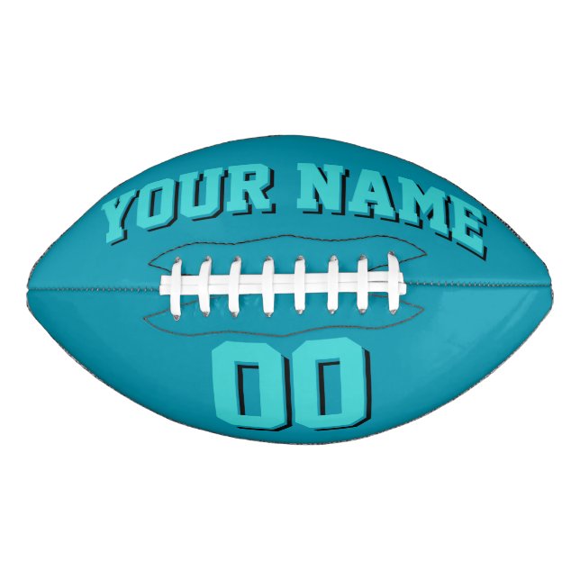 Balón De Fútbol Americano Fútbol Personalizado verde azulado (Anverso)