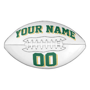 Balón De Fútbol Americano Fútbol Personalizado VERDE Y ORO BLANCO OSCURO