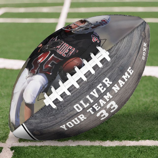 Balón De Fútbol Americano Fútbol Rústico Número de Nombre de Madera (Subido por el creador)