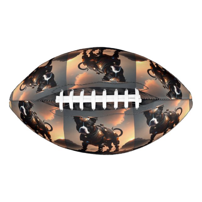 Balón De Fútbol Americano Futurista Staffordshire Terrier Robot, Fútbol (Anverso)