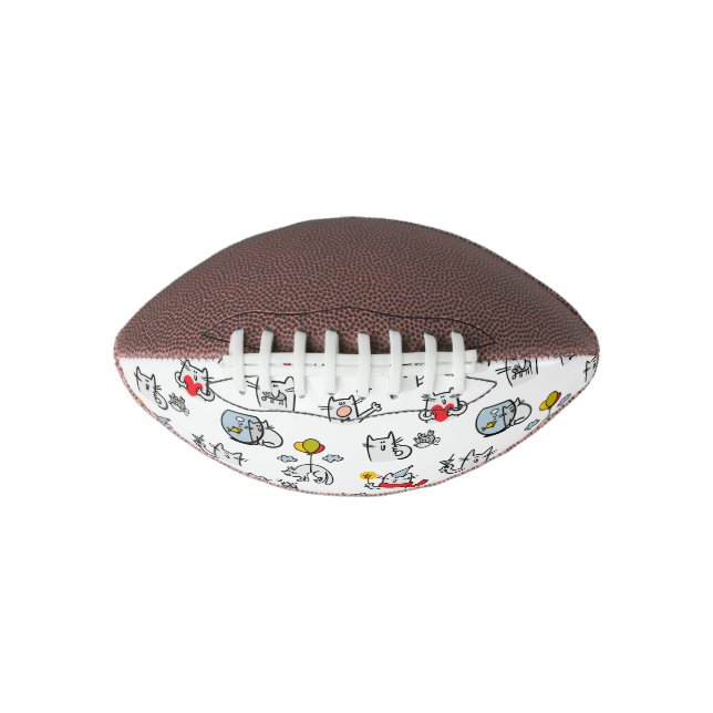 Balón De Fútbol Americano Gatos divertidos, leche y magia. (Anverso)