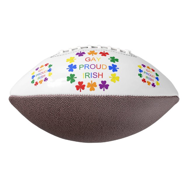 Balón De Fútbol Americano Gay Proud Irlandés LGBT Rainbow Shamrock (Girado 270)