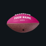 Balón De Fútbol Americano Girls Birthday gift idea custom pink mini football<br><div class="desc">Create your unique Girls Birthday gift fuchsia pink mini football adding your own personalized name, year, slogan, message or any text. Customizable cute football gift game for girls, female football players, women, mum, sister, daughter, girlfriend, cheerleaders, teen, teenager, baby girl, players, teammates, fans. Choose your favourite team and use any...</div>