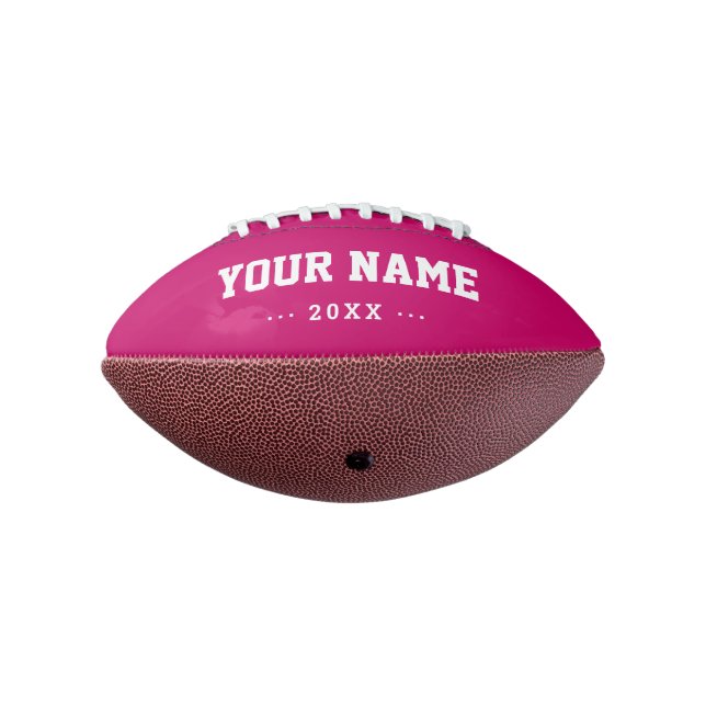 Balón De Fútbol Americano Girls Birthday gift idea custom pink mini football (Girado 270)