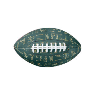 Balón De Fútbol Americano Golden Egyptian Hieroglyphs Typography Egypt