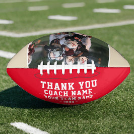 Balón De Fútbol Americano Gracias Coach Team Name Red Photo