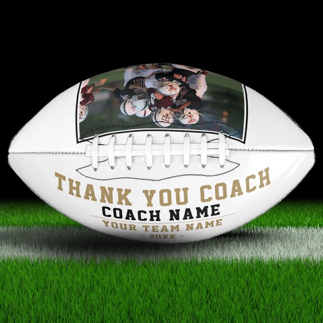 Balón De Fútbol Americano Gracias, entrenador, nombre de equipo y foto de eq (Subido por el creador)