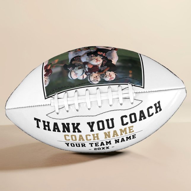 Balón De Fútbol Americano Gracias, entrenador, nombre de equipo y foto de eq (Subido por el creador)