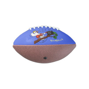 Balón De Fútbol Americano Graciosa cacatúa tocando el personalizado de guita