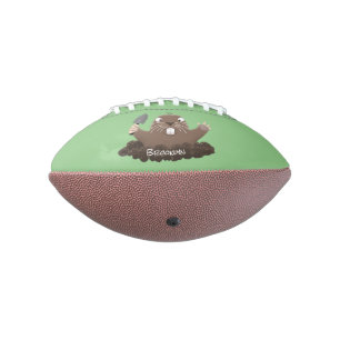 Balón De Fútbol Americano Gracioso gopher digging personalizado ilustracion
