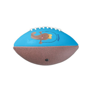 Balón De Fútbol Americano Gracioso saltando a la personalizado de pescado de