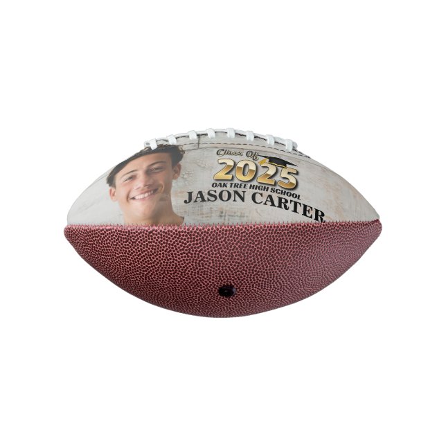 Balón De Fútbol Americano Graduado de grado superior de 2025 Foto de graduac (Girado 270)