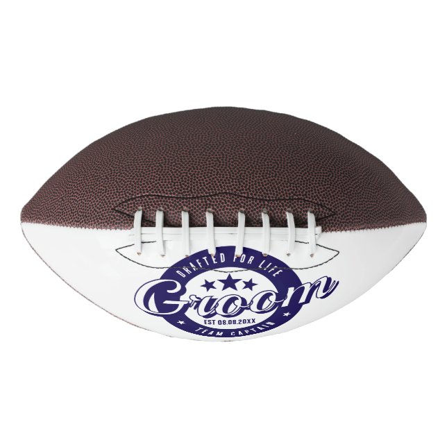 Balón De Fútbol Americano Groom Drafted for Life Team Captain Personalized (Anverso)