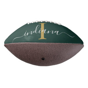 Balón De Fútbol Americano Guion de Monograma Nombre Personalizado Moderno