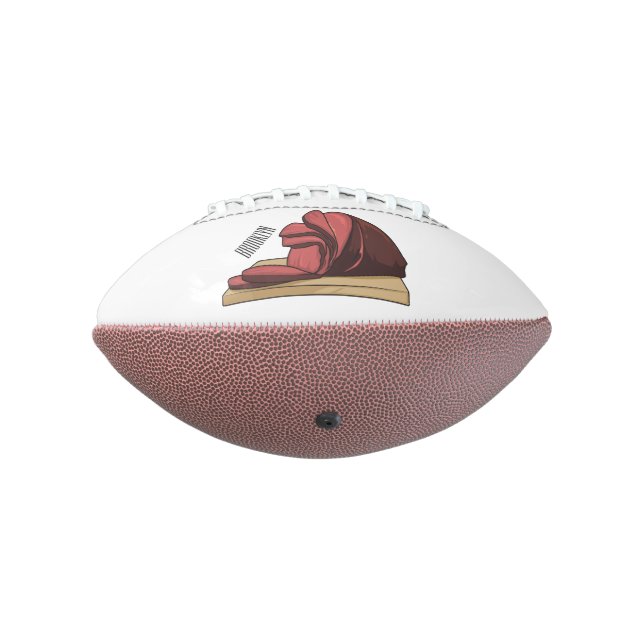 Balón De Fútbol Americano Ham personalizado ilustracion (Girado 270)
