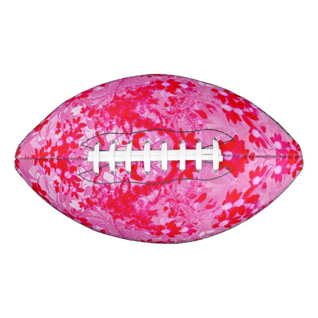 Balón De Fútbol Americano Hermosas Flores Rojas (Anverso)