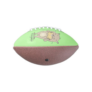 Balón De Fútbol Americano Hermoso hámster sonriente lindo con personalizado