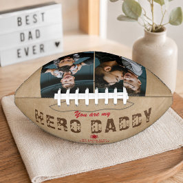Balón De Fútbol Americano Héroe Rústico Papá Día del Padre 2 Fotocolage 