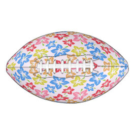 Balón De Fútbol Americano Hibiscus Colorido, Patrón De Flores
