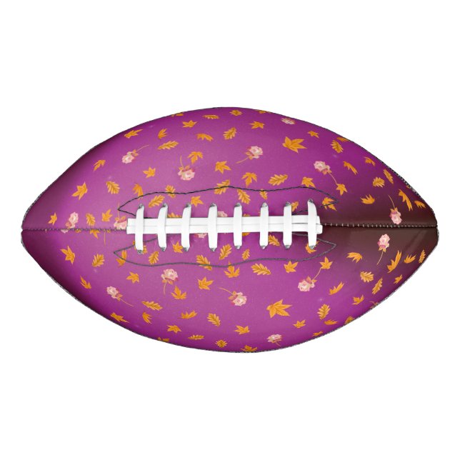 Balón De Fútbol Americano Hojas y Rosas de otoño (Anverso)