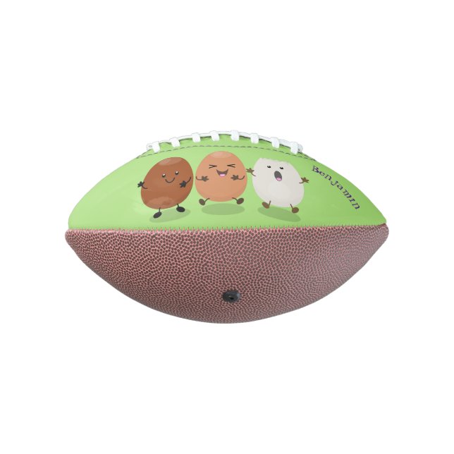 Balón De Fútbol Americano Huevos kawaii lindo ilustracion personalizado dive (Girado 270)