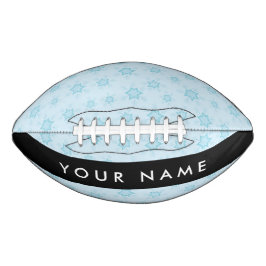 Balón De Fútbol Americano Ice Blue Snowflakes, su nombre, Personalice