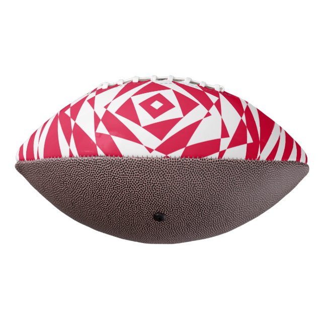 Balón De Fútbol Americano Ilusión abstracta roja blanca (Girado 270)