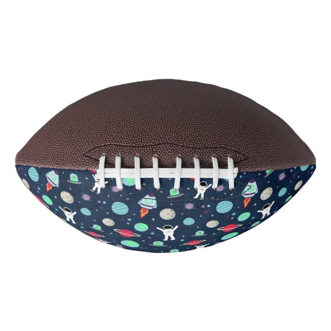 Balón De Fútbol Americano Ilustracion de patrón de espacio (Anverso)