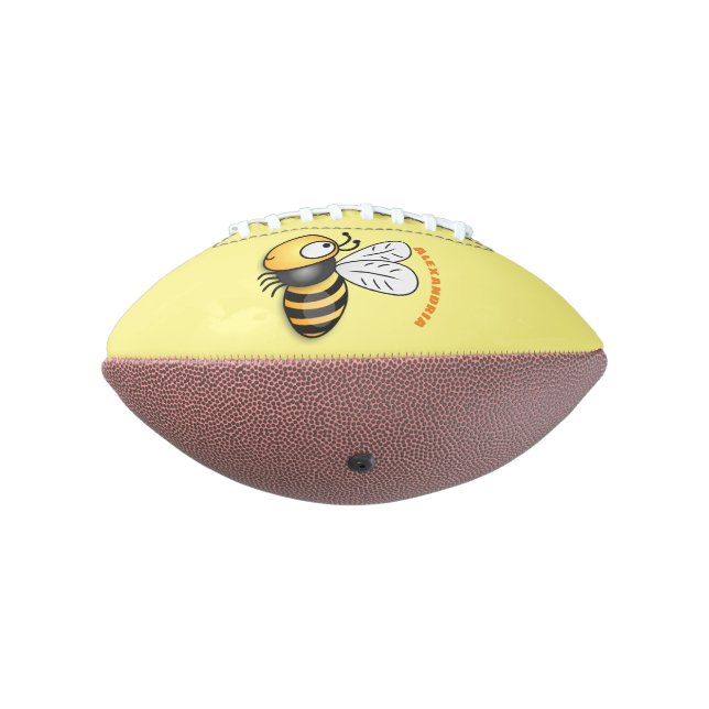 Balón De Fútbol Americano Ilustracion de personalizado de abejas alegres (Girado 270)