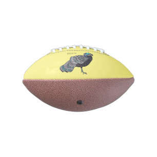 Balón De Fútbol Americano Ilustracion de personalizado de aves de pavo real 